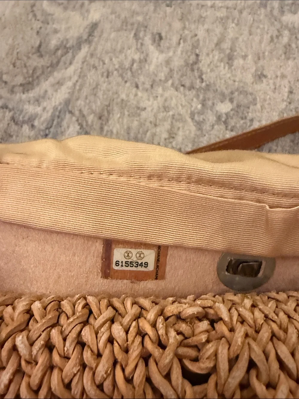 CHANEL Tan Leather Woven Crossbody Bag